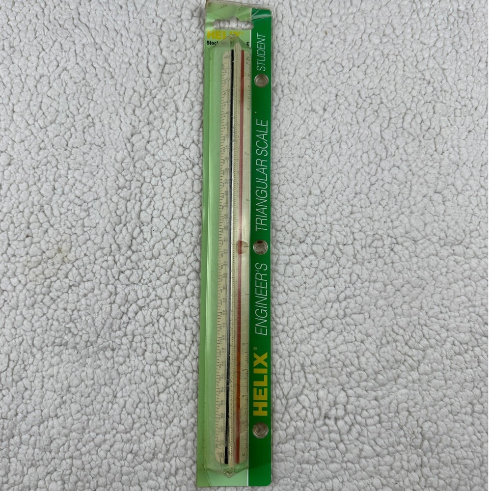 VNTG Helix RS 171 E Engineer's Triangular Scale‎ Student 12" Ruler White Plastic